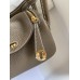 Hermes Hermès Mini Lindy 19cm Imported Taurillon Clemence Leather Elephant Grey Gold Hardware Hand-Stitched