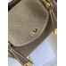 Hermes Hermès Mini Lindy 19cm Imported Taurillon Clemence Leather Elephant Grey Gold Hardware Hand-Stitched