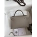 Hermes Hermès Mini Kelly 19cm Imported Epsom Leather Asphalt Grey Silver Hardware Hand-Stitched