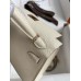 Hermes Hermès Mini Kelly 19cm Imported Epsom Leather Milk Tea Brown Inner Stitching Heart Red Rose Gold Hardware Hand-Stitched