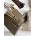 Hermes Hermès Mini Kelly 19cm Imported Epsom Leather Elephant Grey Inner Stitching Milk Tea Pink Gold Hardware Hand-Stitched