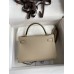 Hermes Hermès Mini Kelly 19cm Imported Epsom Leather Dove Grey Gold Hardware Hand-Stitched