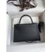 Hermes Hermès Mini Kelly 19cm Imported Epsom Leather Black Silver Hardware Hand-Stitched