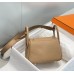 Hermes Hermès Mini Lindy 19 Togo Milk Tea Brown Size: 19.5cm Width 12.5cm Silver Hardware Hand-Stitched