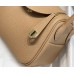 Hermes Hermès Mini Lindy 19 Togo Milk Tea Brown Size: 19.5cm Width 12.5cm Silver Hardware Hand-Stitched