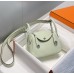 Hermes Hermès Mini Lindy 19 Togo Bubble Color Size: 19.5cm Width 12.5cm Silver Hardware Hand-Stitched