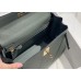 Hermes Hermès Kelly 28 Togo Grey Blue Gold Hardware Hand-Stitched