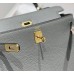 Hermes Hermès Kelly 25 Togo Light Grey Blue Gold Hardware Hand-Stitched