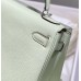 Hermes Hermès Kelly 25 Togo Bubble Green Silver Hardware Hand-Stitched