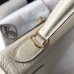 Hermes Hermès Kelly 28 Crocodile Skin Pattern Lambskin Inside White Gold Hardware Hand-Stitched