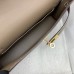 Hermes Hermès Kelly Elan 27 Goat Skin Dark Grey Gold Hardware Hand-Stitched