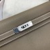 Hermes Hermès Kelly Elan 27 Goat Skin Dark Grey Silver Hardware Hand-Stitched