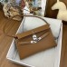 Hermes Hermès Kelly Elan 27 Goat Skin Brown Silver Hardware Hand-Stitched