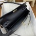 Hermes Hermès Kelly Elan 27 Goat Skin Black Gold Hardware Hand-Stitched