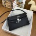 Hermes Hermès Kelly Elan 27 Goat Skin Black Silver Hardware Hand-Stitched