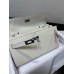 Hermes Hermès Kelly WOC 20.5 White Epsom Silver Hardware 20.5 x 11 x 2 cm Hand-Stitched