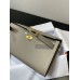 Hermes Hermès Kelly WOC 20.5 Grey Epsom Gold Hardware 20.5 x 11 x 2 cm Hand-Stitched