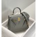 Hermes Hermès Mini Kelly 19 Togo Grey Blue Gold Hardware Hand-Stitched