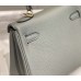 Hermes Hermès Mini Kelly 19 Togo Grey Blue Gold Hardware Hand-Stitched