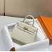 Hermes Hermès Mini Kelly 19 Togo White Gold Hardware Hand-Stitched