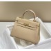 Hermes Hermès Mini Kelly 19 Togo Milk Tea Brown Gold Hardware Hand-Stitched