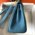 Hermes Hermès Mini Kelly 19 Togo Blue Gold Hardware Hand-Stitched