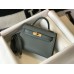 Hermes Hermès Mini Kelly 2 19 Epsom Grey-Blue Gold Hardware Hand-Stitched