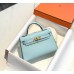 Hermes Hermès Mini Kelly 2 19 Epsom Sky Blue Gold Hardware Hand-Stitched