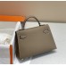 Hermes Hermès Mini Kelly 2 19 Epsom Dark Grey Silver Hardware Hand-Stitched