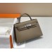 Hermes Hermès Mini Kelly 2 19 Epsom Dark Grey Silver Hardware Hand-Stitched