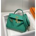 Hermes Hermès Mini Kelly 2 19 Epsom Bright Green Silver Hardware Hand-Stitched