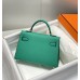 Hermes Hermès Mini Kelly 2 19 Epsom Bright Green Silver Hardware Hand-Stitched