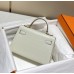 Hermes Hermès Mini Kelly 2 19 Crocodile Skin Pattern White Gold Hardware Hand-Stitched