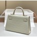 Hermes Hermès Mini Kelly 2 19 Crocodile Skin Pattern White Gold Hardware Hand-Stitched