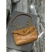 Yves Saint Laurent YSL Loulou Small 23 Puffer Sheepskin Bag Brown Gold Hardware Model: 620333 Size: 23×15.5×8.5cm