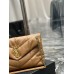 Yves Saint Laurent YSL Loulou Large 35 Puffer Sheepskin Bag Brown Gold Hardware Model: 577475-1 Size: 35x23x13.5cm