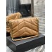 Yves Saint Laurent YSL Loulou Large 35 Puffer Sheepskin Bag Brown Gold Hardware Model: 577475-1 Size: 35x23x13.5cm