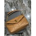 Yves Saint Laurent YSL Loulou Large 35 Puffer Sheepskin Bag Brown Gold Hardware Model: 577475-1 Size: 35x23x13.5cm