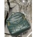 Yves Saint Laurent YSL Loulou Large 35 Puffer Sheepskin Bag Green Gold Hardware Model: 577475-1 Size: 35x23x13.5cm