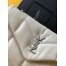 Yves Saint Laurent YSL Loulou Small 23 Puffer Sheepskin Bag White Silver Hardware Model: 620333 Size: 23×15.5×8.5cm