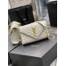 Yves Saint Laurent YSL Envelope Small 21 White Gold Hardware Grained Leather Model: 526286 Size: 21x13x6cm