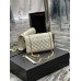 Yves Saint Laurent YSL Envelope Small 21 White Gold Hardware Grained Leather Model: 526286 Size: 21x13x6cm