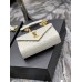 Yves Saint Laurent YSL Envelope Small 21 White Gold Hardware Grained Leather Model: 526286 Size: 21x13x6cm