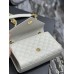 Yves Saint Laurent YSL Envelope Small 21 White Gold Hardware Grained Leather Model: 526286 Size: 21x13x6cm