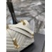 Yves Saint Laurent YSL Envelope Medium 24 White Gold Hardware Grained Leather Model: 487206 Size: 24x17.5x6cm