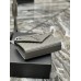 Yves Saint Laurent YSL Envelope Medium 24 Grey Silver Hardware Grained Leather Model: 487206 Size: 24x17.5x6cm