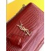 Yves Saint Laurent YSL Sunset Crocodile Leather Medium 22 Red Silver Hardware Model: 442906 Size: 22×16×8cm