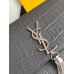 Yves Saint Laurent YSL Kate Crocodile Embossed Medium 24 Grey Silver Hardware Model: 326078 Crocodile Embossed Size: 24x14.5x5.5cm