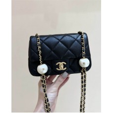 Chanel Mini flap bag, Lambskin, imitation pearls & gold metal AS4868 Size 11.5*17*5cm 2025 new 