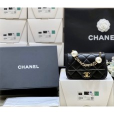 Chanel Mini flap bag, Lambskin, imitation pearls & gold metal AS4868 Size 11.5*17*5cm 2025 new 